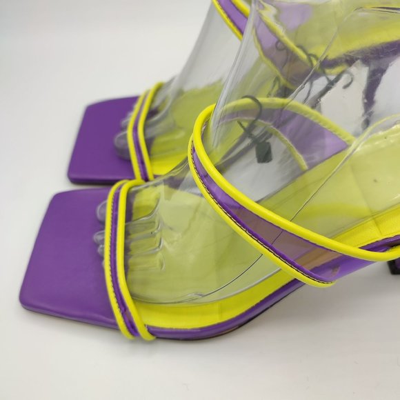 Zara Two-Tone Yellow and Purple Heels - Picture 9 of 14